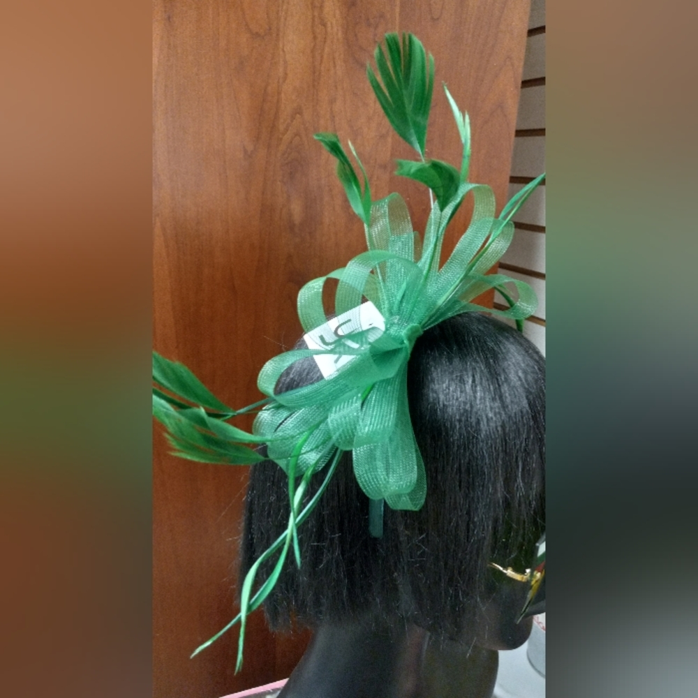 Flowered Bandu Headset 💚Ribbon/Frather - Picture 3 of 4